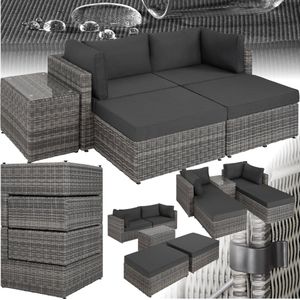 Tectake - San Domino - Loungeset - Lichtgrijs/Donkergijs - Aluminium Frame