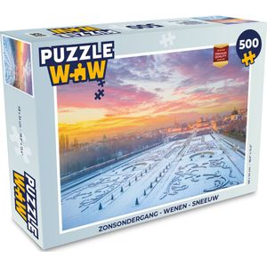 Puzzel Zonsondergang - Wenen - Sneeuw - Legpuzzel - Puzzel 500 stukjes