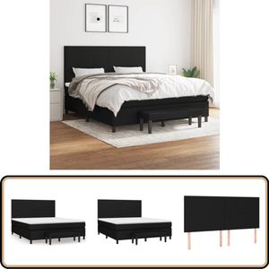 vidaXL Boxspring met Matras - Zwart - 160x200 cm Boxspring Bed - Boxspring - Tweepersoonsbed - King Size Bed - Zware Boxspring