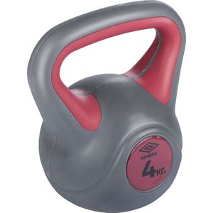 Umbro Kettlebell 4kg - Instapgewicht Vrouw - Rehabilitatie - Kunststof Gewicht - Grijs/ Rood