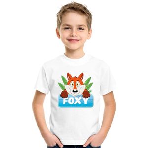 Foxy de vos t-shirt wit voor kinderen - unisex - vossen shirt - kinderkleding / kleding 134/140