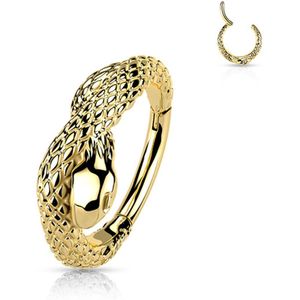High Quality clicker snake ring 1.2x8mm gold plated