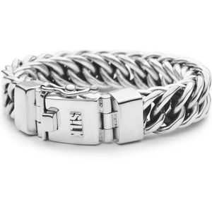SILK Jewellery - Zilveren Armband - Double Linked - 126.20 - Maat 20