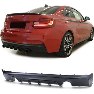 Bmw 2 serie F22 F23 M Pakket Achterbumper Diffuser Mat Zwart Dubbele L + R Uitlaat Uitsparing M Performance Look 218 220 230 235  M2