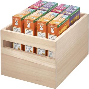 NORDIVAR® - Veelzijdige Opbergdoos van Paulownia-hout, Handige Keukenkast Organizer, Beige