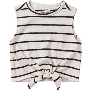 Your Wishes Stripes Front Tie Singlet Tops & T-shirts Meisjes - Shirt - Ecru - Maat 122