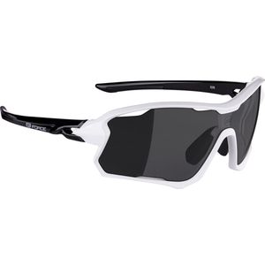 FORCE EDIE Matt Zwart/Wit Polarized Sportbril met UV400 Bescherming en Flexibel TR90 Frame - Unisex & Universeel - Sportbril - Zonnebril voor Heren en Dames - Fietsaccessoires