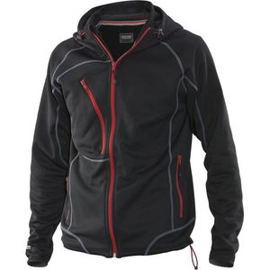 Jobman 5152 Hoodie 65515253 - Zwart/Rood - 3XL