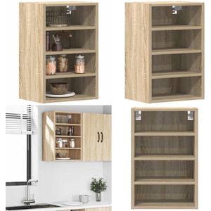 vidaXL Hangkast 40x29,5x60 cm bewerkt hout sonoma eikenkleurig - Hangende Kast - Hangende Kasten - Keukenkast - Opbergkast