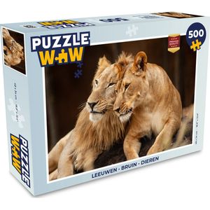 Puzzel Leeuwen - Bruin - Dieren - Legpuzzel - Puzzel 500 stukjes