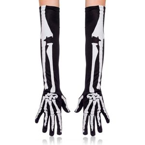 Atixo - Skeleton Kostuum Handschoenen - Zwart/Wit