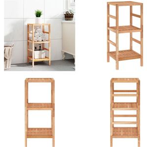 vidaXL Badkamerrekje 35,5x35,5x79 cm massief walnotenhout - Badkamerrek - Badkamerrekken - Badkamerrekje - Badkamer Rek