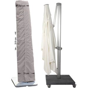 Raffles Covers Parasolhoes - Hoog: 310 cm - RUS310 - Waterdicht - Solution Dyed | UV-bestendig | Rits en stok | Trekkoord - Parasolhoes voor staande parasol