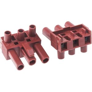 Verbindingsklem 3-polig 25 mm² 16A - Nylon - Bruin - Schroefaansluiting - Verpakking van 5 stuks