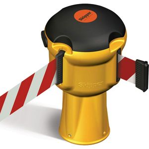 Kegelkop Skipper Geel met 9 meter Rood Wit afzetlint | kop voor op pionnen - afzetten | Markeerlint