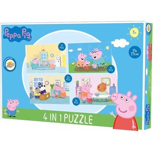 Peppa Pig Puzzel - 4 in 1 doos - 19*29cm