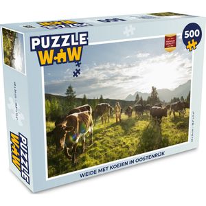 Puzzel Weide met koeien in Oostenrijk - Legpuzzel - Puzzel 500 stukjes