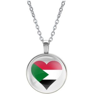 Ketting Glas - Hart Vlag Soedan