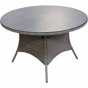 Ronde tuintafel Dublin ø120cm | Ash Grey | Wicker & Keramiek