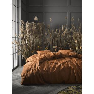 ESSENZA Minte Dekbedovertrek Leather brown - Lits-Jumeaux XL – 260x200/220 cm
