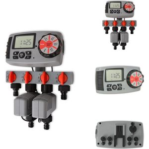 vidaXL Irrigatietimer - Irrigatietimers - Watertimer - Watertimers - Besproeiingstimer automatisch met 4 Stations 3 V