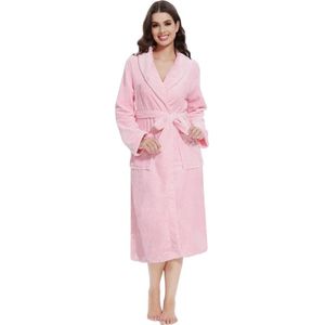 La'Moussawi ® Luxe Lange Warme Damesbadjas met Sjaalkraag voor Ontspanning en Comfort