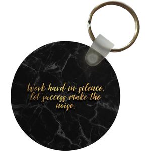 Sleutelhanger - Quotes - Motivatie - Goud - Marmer - Plastic - Rond - Uitdeelcadeautjes