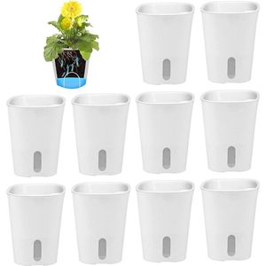 Green Harmony 10-delige set kunststof zelfbewatering bloempotten - binnen en buiten - met afvoergat en waterniveau-indicator 75 cm Green Harmony - Zelfwaterende pot
