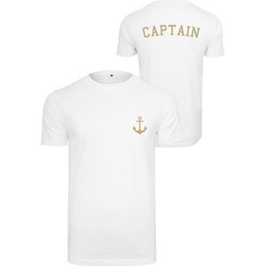 Mister Tee - Captain Heren T-shirt - S - Wit