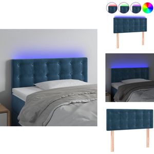 vidaXL Hoofdbord - Hoofdborden - Hoofdeinde - Houten Hoofdbord - Hoofdbord LED 90x5x78/88 cm fluweel donkerblauw