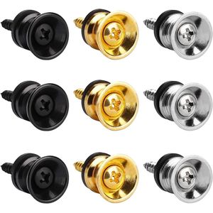 Allecto plus - Gitaarriem knoppen metalen vergrendelingssysteem | Set van 9 | Akoestische klassieke bas ukelele accessoires