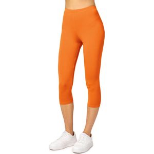 Merry Style MS-MS10-144-LE Dames Capri Leggings - Sport - Vrijetijdsbroek - 3/4 Lengte - Viscose - Sporbroek - Yogabroek - Oranje - M