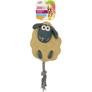 AFP Toss 'A' Sheep - Hondenspeelgoed - Piepspeeltje met trektouw - Latex/Fleece - Schaap