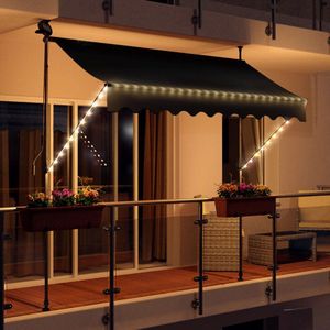 Floraya - Klemluifel 200cm - Met LED verlichting - Solar - UV bestendig - Antraciet