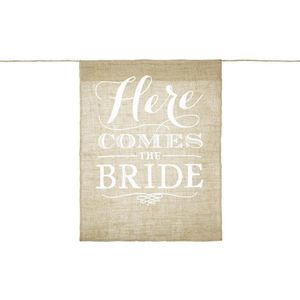Jute Banner Here comes the Bride