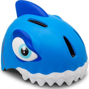 Crazy Safety - Kinderfietshelm - Blauwe Haai - S/M - 49-55 cm verstelbaar