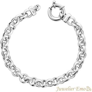 Armband Zilver – Jasseron schakelarmband gerhodineerd Zilver – Dikte 7 MM - 18 CM