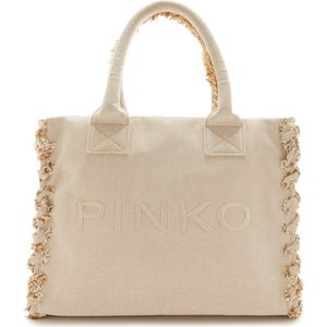 Pinko Dames Handtas/Shopper Katoen/Textiel - Beige