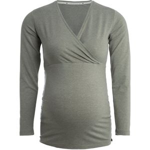 Baby's Only Zwangerschapstop lange mouw Glow - Zwangerschapsshirt gemaakt uit 96% viscose en 4% elastaan - Longsleeve shirt dames met voedingsfunctie - Urban Green - L