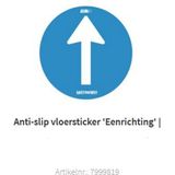 VLOERSTICKER ""EEN RICHTING"" (ruwe vloer) Ø35cm: BLAUW 2 stuks