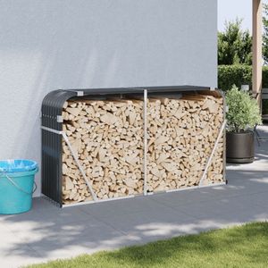 vidaXL Haardhoutopslag staal antraciet 180x45x100cm