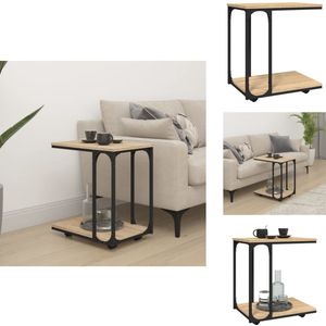 vidaXL Bijzettafel - Bijzettafels - Salontafel - Tafel - Bijzettafel met wieltjes 50x35x55,5 cm hout sonoma eikenkleurig