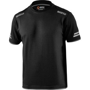 Sparco TECH T-Shirt - Stijlvol en veilig - Zwart/Grijs - Maat L