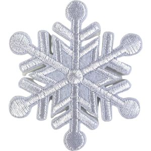 Sneeuw IJskristal Sneeuwvlok Strijk Embleem Patch 6.3 cm / 6.3 cm / Wit
