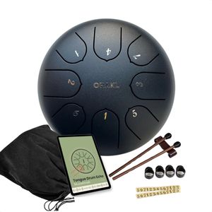 Orakl ® - Tongue Drum Echo Kosmisch Zwart – Inclusief lesboek – Handpan ø 16 cm - Tongue Drum – Handpan Drum – Steel Tongue Drum – Klankschaal - Geluidstherapie