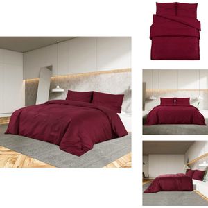 vidaXL - Dekbedovertrek standard 100 van OEKO-TEX - 200 x 220 cm - Bordeaux - Dekbedovertrek