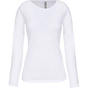 Kariban Dames-t-shirt ronde hals lange mouwen K3017 - White - M