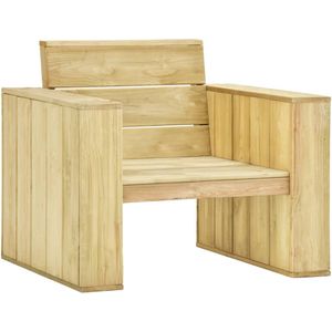 vidaXL Tuinstoelen - 2 stuks - Crème kussens - Grenenhout Tuinstoelen - Houten Stoelen - Tuinset - Buitensteun - Lounge Set