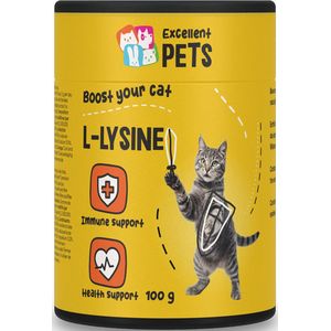 Excellent Cat L Lysine aanvullend kattenvoer – Ondersteunt het immuunsysteem – kattenvoer – poeder - katten - 100 gram