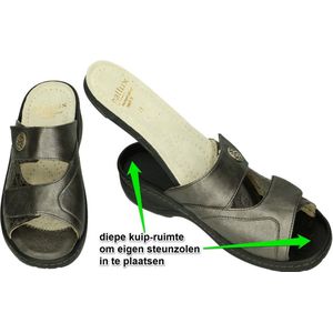 Fidelio Hallux -Dames - grijs donker - slippers & muiltjes - maat 35